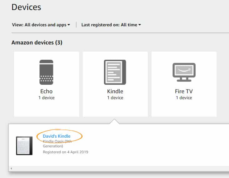 how to find kindle address